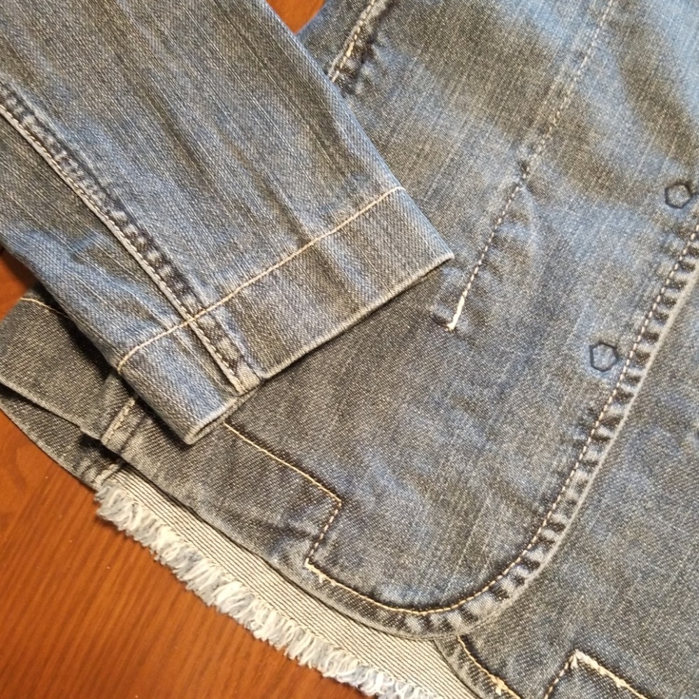 Blue Asphalt back fringe jean jacket t126:7:918 - Picture 4 of 8